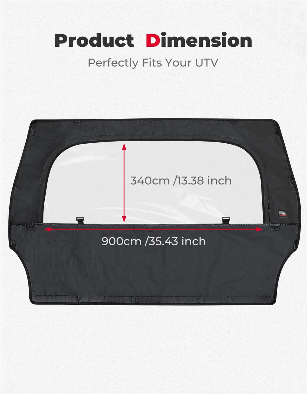 UTV Rear Windshield with Zipper for Polaris RZR 570, RZR Trail 570, 800, S 800, 900