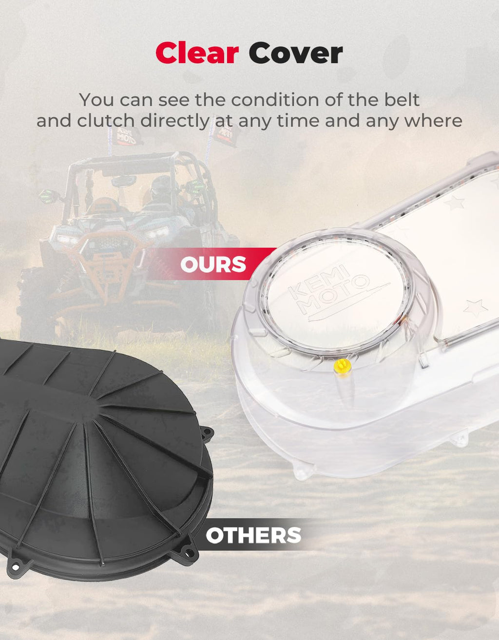 Outer Clutch Cover with RGB Lights for Polaris RZR Ranger (2017-2021)