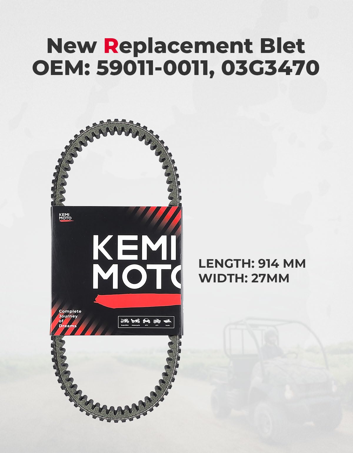 UTV Drive Belt for Kawasaki KAF400 Mule 600 610 / Mule SX