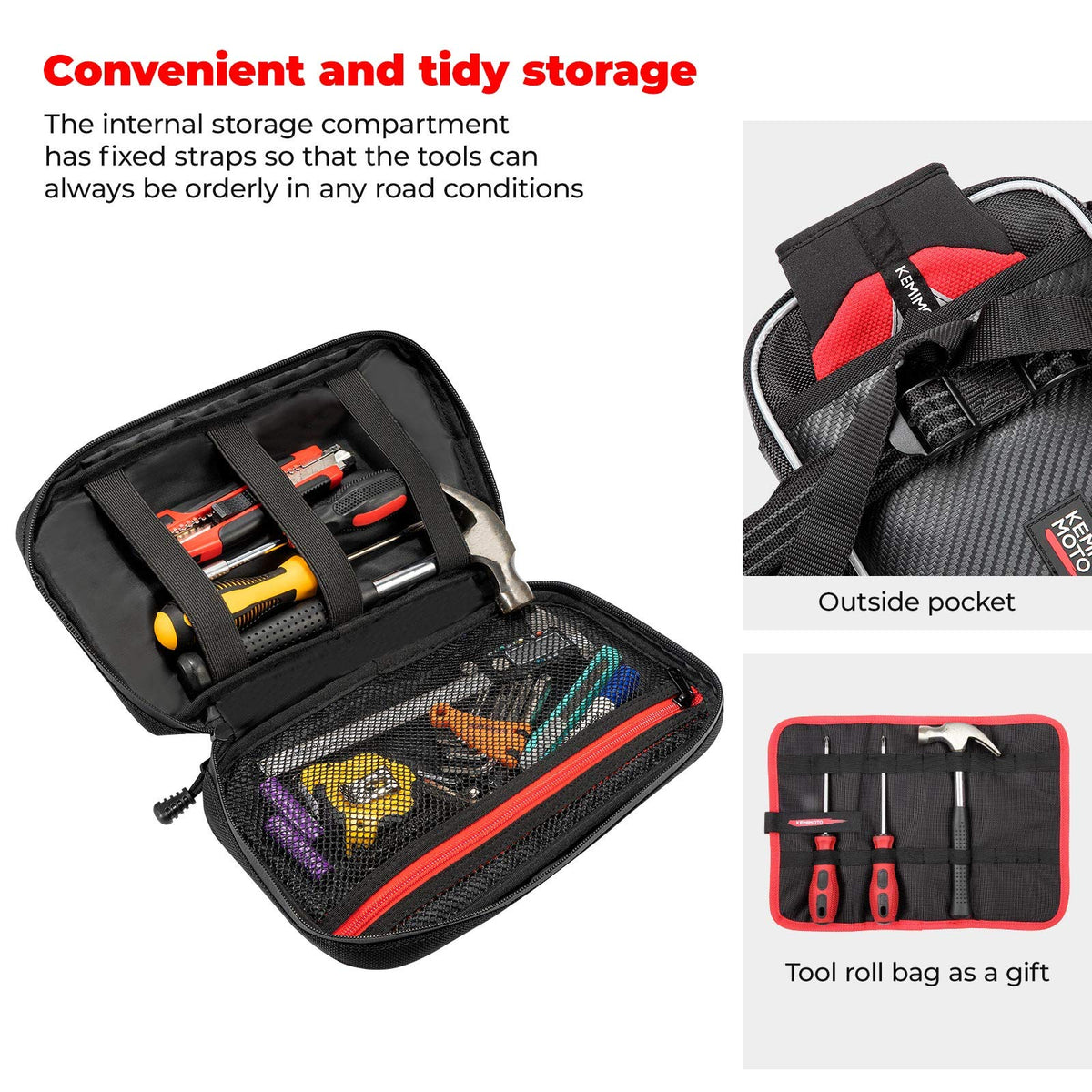 Front Fender Bag Dirt Bike Fender Bag Comes with Tool Roll Bag