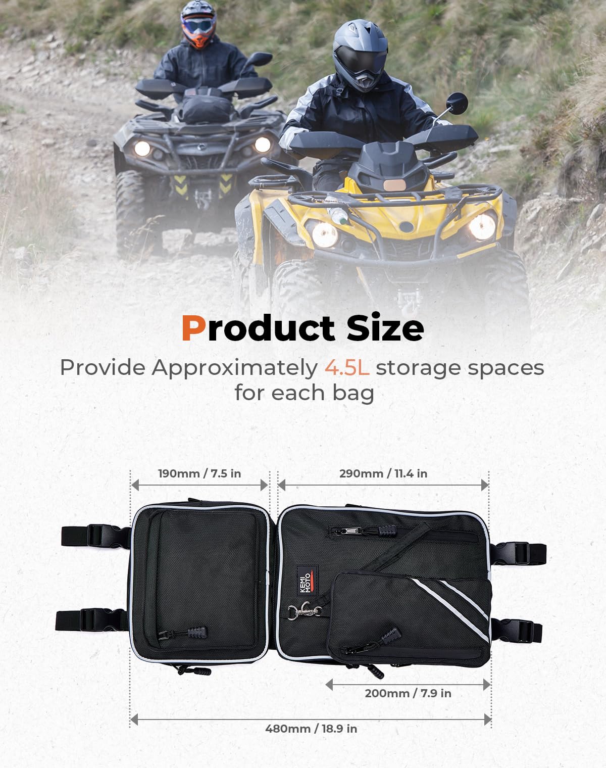1 Pair ATV Fender Bag with Cup Holder for sportsman Fourtrax Foreman Grizzly