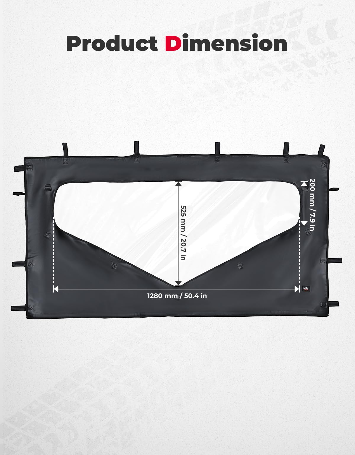 UTV Roll Up/ Down Soft Rear Window for Honda Pioneer 1000-6