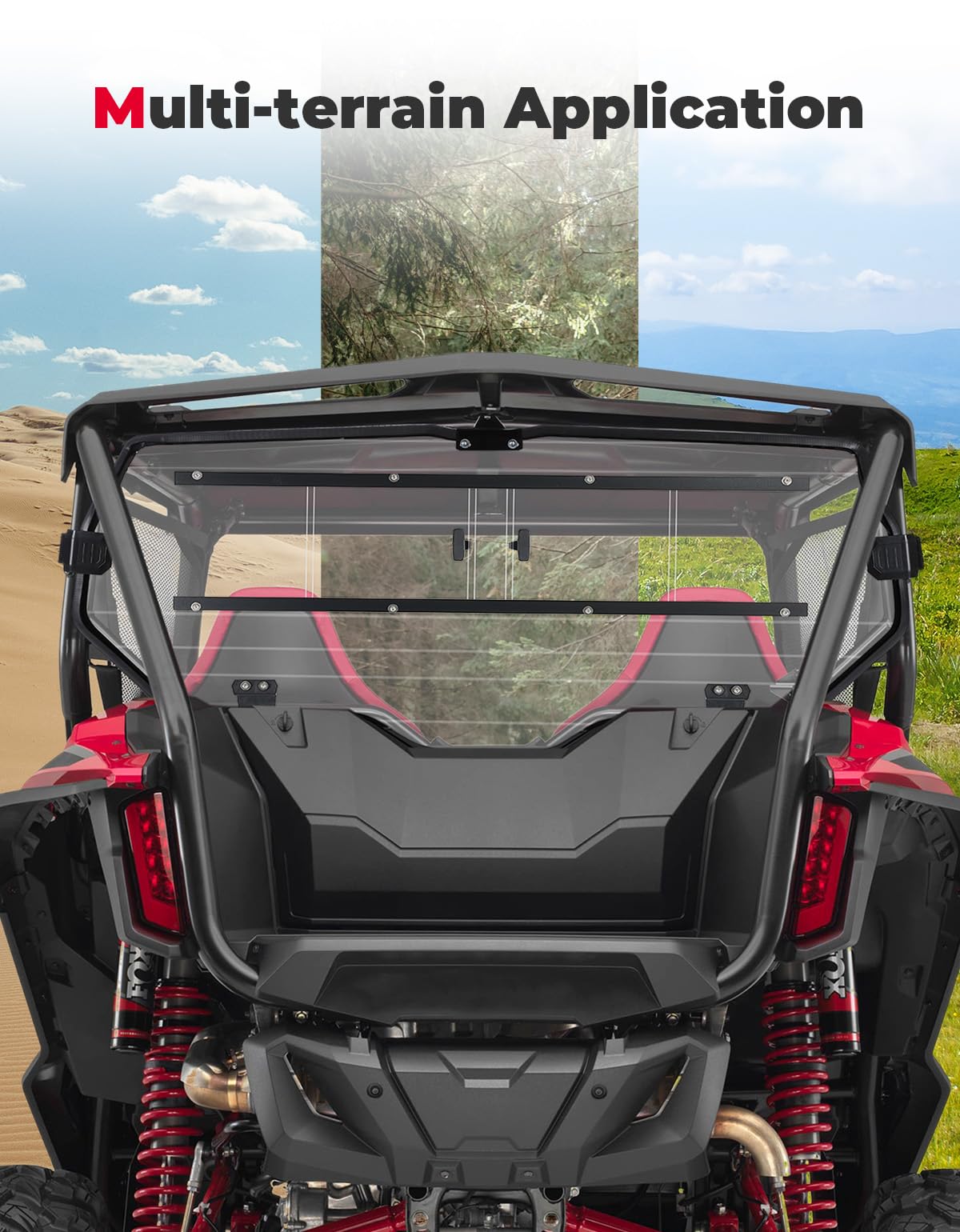 UTV Rear Windshield Sliding Vented Back Window for Talon 1000X-4