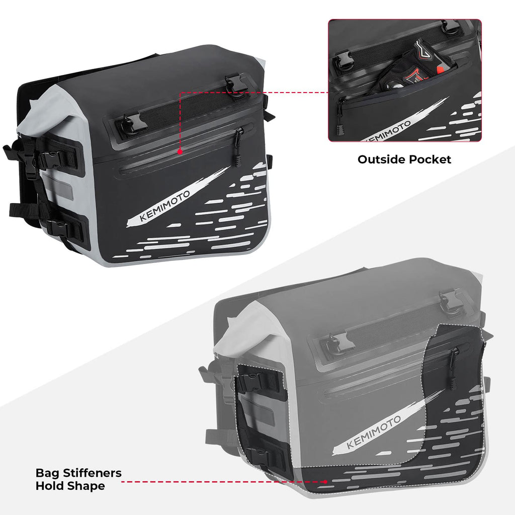 70L Waterproof Saddlebags for Adventure Touring Street Bike Dual Sport Bike