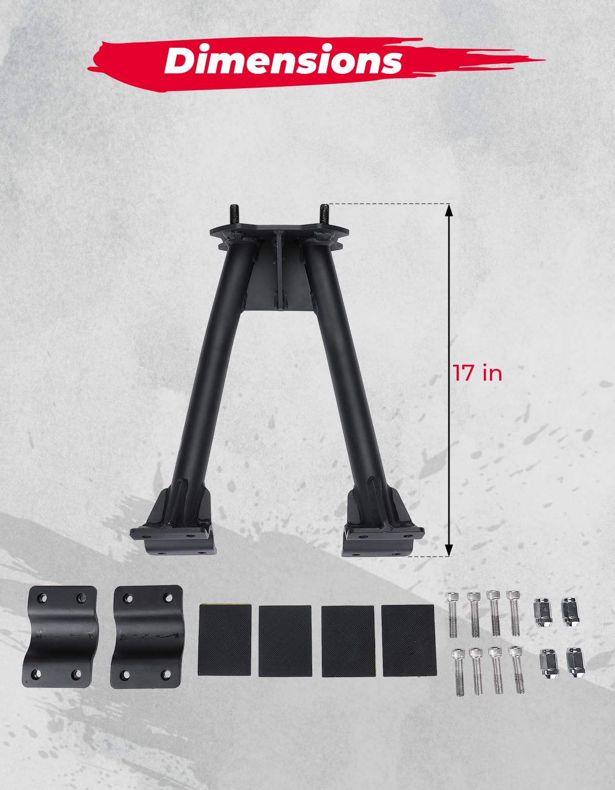 UTV Spare Tire Carrier for 1.5''-2'' Roll Cage for Polaris RZR, Kawasaki Mule