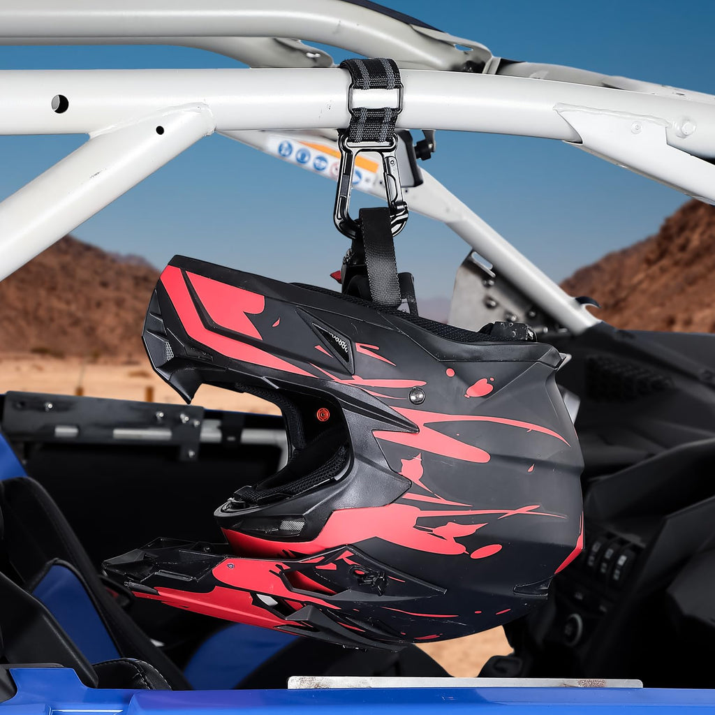 2 pcs UTV Helmet Hanger Hook fits 1.5" -2.0" Roll Bar for Polaris RZR, Can Am