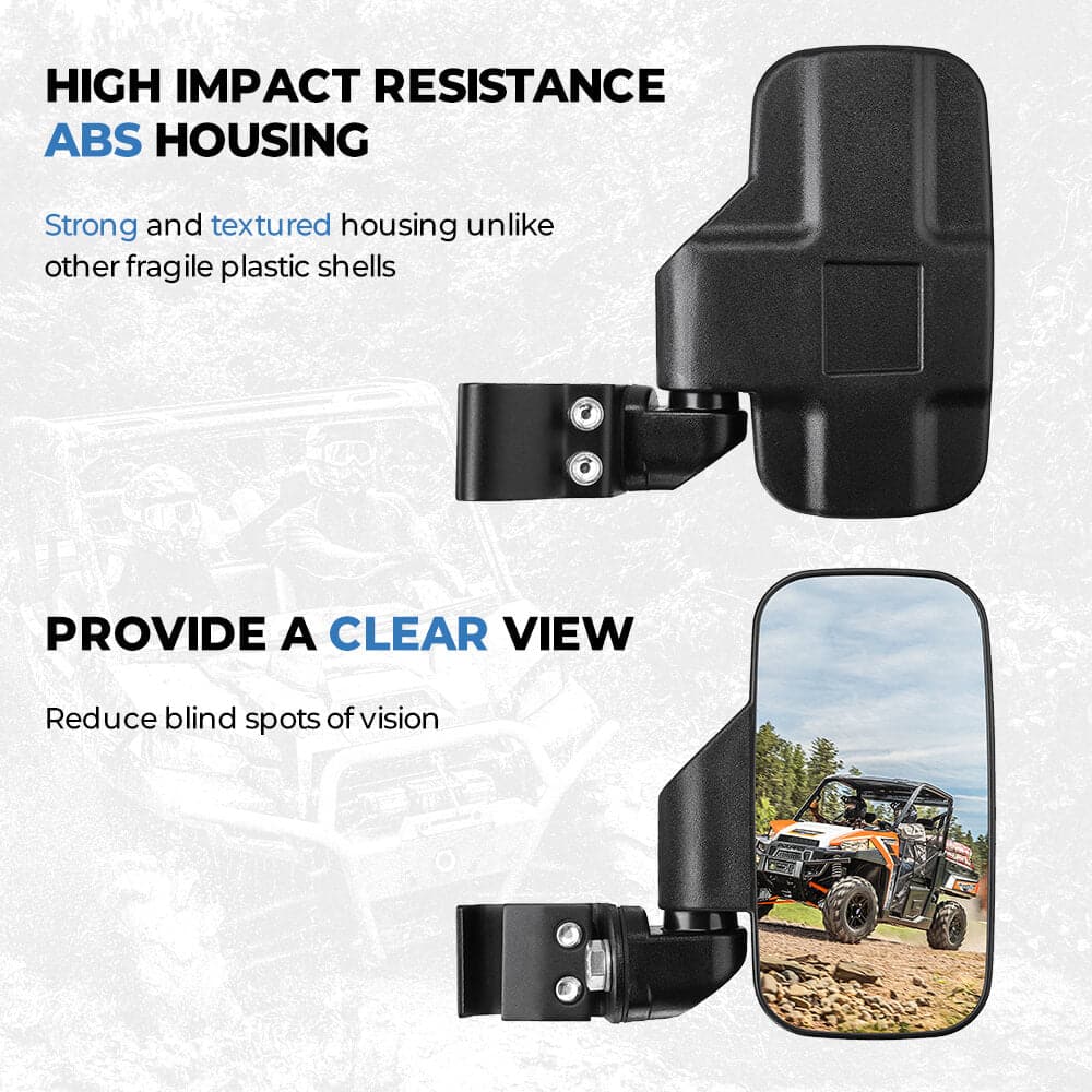 Polaris Ranger 1000 Adjustable Break Away Side Mirrors & UTV Waterproof Seat Cover - KEMIMOTO